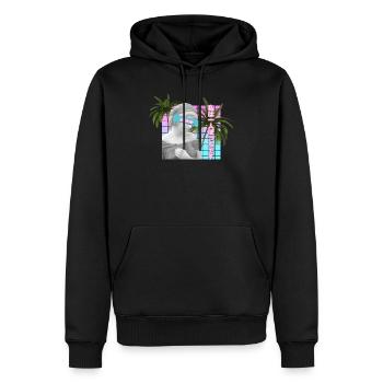 Seul cadeau de Meme Statue Vaporwave. Antisocial - Sweat à capuche Premium bio Homme - noir - Devant - Nico (187cm)
