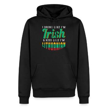 Lituanie - Sweat à capuche Premium bio Homme - noir - Devant - Nico (187cm)