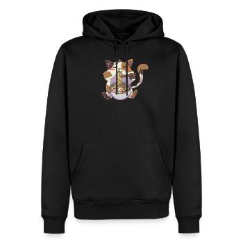 Ramen Neko Katze Kawaii - Männer Premium Bio Hoodie - Schwarz - Vorne - Nico (187cm)