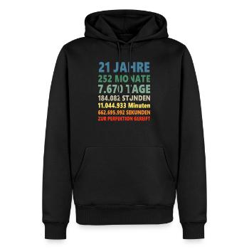 21ter 21 Jahre 21. Geburtstag Geschenk - Männer Premium Bio Hoodie - Schwarz - Vorne - Nico (187cm)