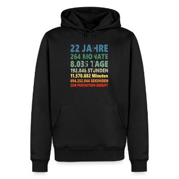 22ter 22 Jahre 22. Geburtstag Geschenk - Männer Premium Bio Hoodie - Schwarz - Vorne - Nico (187cm)