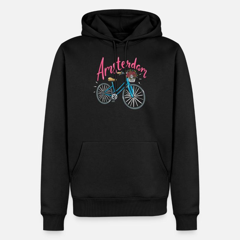 Amsterdam Pays-Bas - Sweat à capuche Premium bio Homme - noir