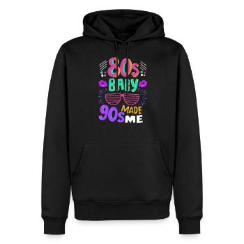 80s baby - Men’s Premium Organic Hoodie - black - Front - Nico (187cm)