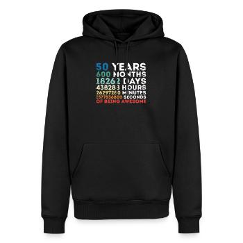 50th Birthday - 1970 Vintage Classic 70s Gift - Men’s Premium Organic Hoodie - black - Front - Nico (187cm)