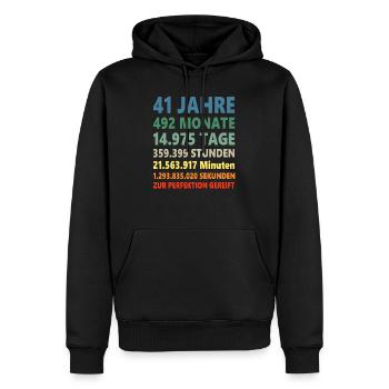 41ter Geburtstag 41 Jahre 41. Geschenk - Männer Premium Bio Hoodie - Schwarz - Vorne - Nico (187cm)