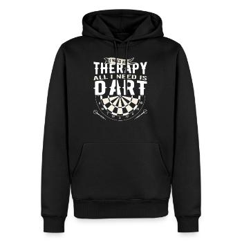 J'ai besoin de fléchettes - Sweat à capuche Premium bio Homme - noir - Devant - Nico (187cm)