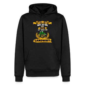 Farmer | Farmer | my dad is a farmer - Men’s Premium Organic Hoodie - black - Front - Nico (187cm)
