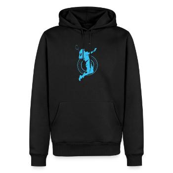 badminton - Sweat à capuche Premium bio Homme - noir - Devant - Nico (187cm)