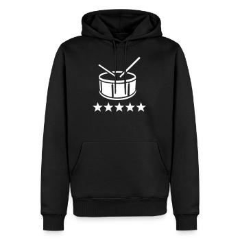 Trommel - Männer Premium Bio Hoodie - Schwarz - Vorne - Nico (187cm)