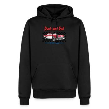 Rock and Roll der 1950er Jahre rot - Männer Premium Bio Hoodie - Schwarz - Vorne - Nico (187cm)