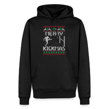 Merry Kickmas Funny Football Kick Sarcasm Christma - Männer Premium Bio Hoodie - Schwarz - Vorne - Nico (187cm)