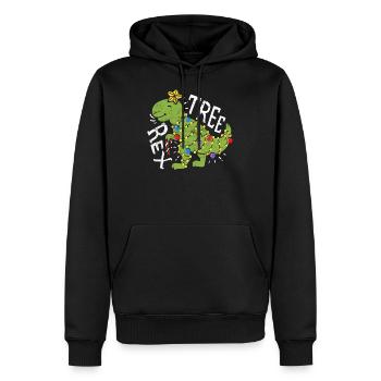 Dinosaures Noël - Sweat à capuche Premium bio Homme - noir - Devant - Nico (187cm)