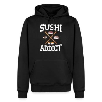 Sushi - Sweat à capuche Premium bio Homme - noir - Devant - Nico (187cm)