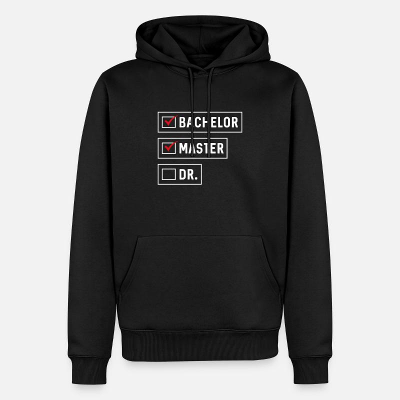 Bachelor Master Doctor check list de fin d'études - Sweat à capuche Premium bio Homme - noir