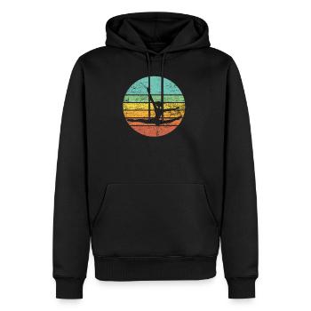 Gymnastique rétro - Sweat à capuche Premium bio Homme - noir - Devant - Nico (187cm)