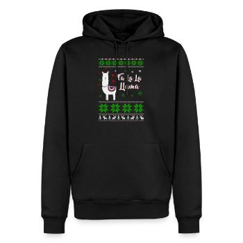 Vilain lama de Noël - Sweat à capuche Premium bio Homme - noir - Devant - Nico (187cm)