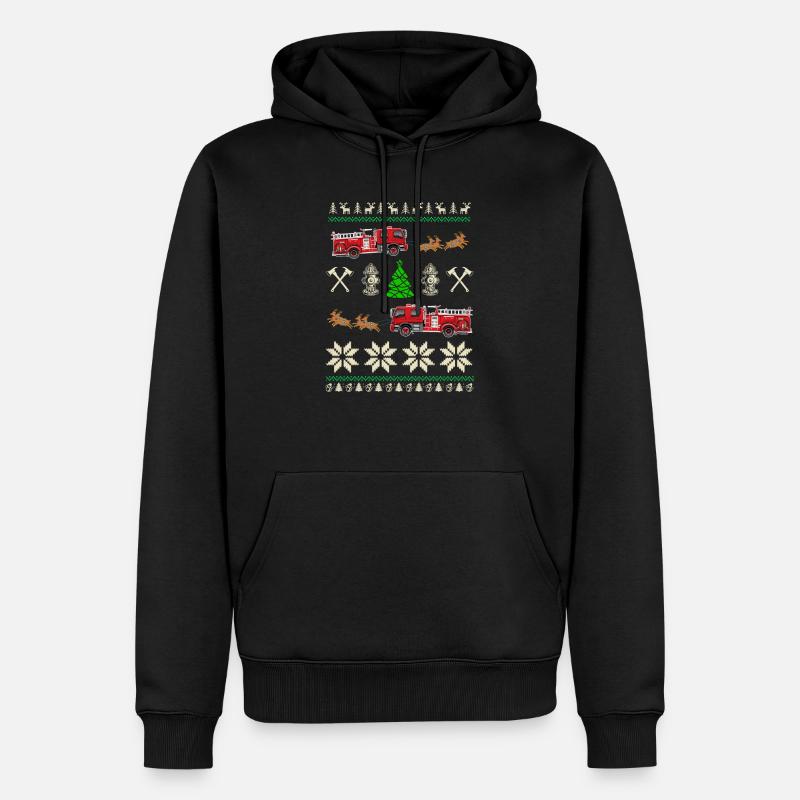 Service d'incendie de Noël - Sweat à capuche Premium bio Homme - noir