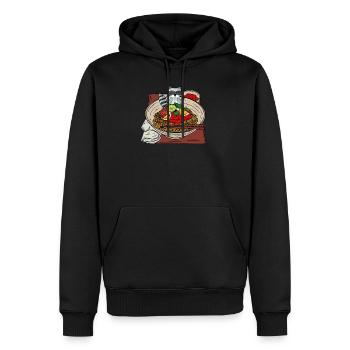 Raton laveur - Sweat à capuche Premium bio Homme - noir - Devant - Nico (187cm)