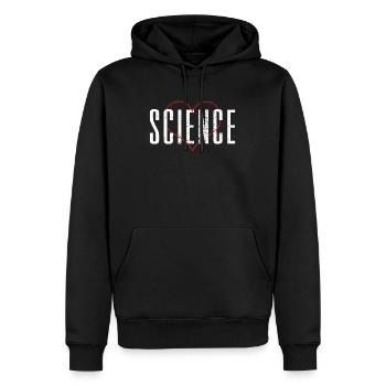 science - Sweat à capuche Premium bio Homme - noir - Devant - Nico (187cm)