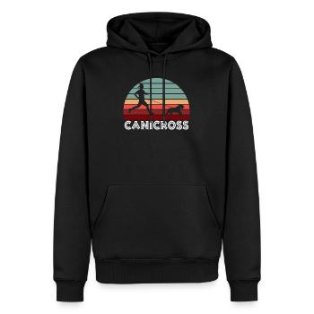 Canicross rétro - Sweat à capuche Premium bio Homme - noir - Devant - Nico (187cm)