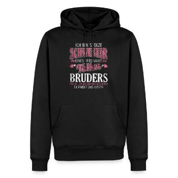Schwester Bruder - Männer Premium Bio Hoodie - Schwarz - Vorne - Nico (187cm)