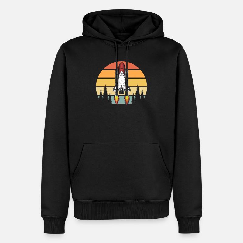 Fusée astronomique - Sweat à capuche Premium bio Homme - noir
