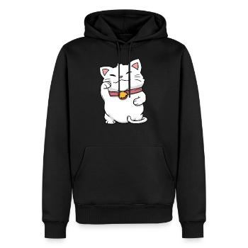 Neko Kawaii Maneki Maneki - Men’s Premium Organic Hoodie - black - Front - Nico (187cm)
