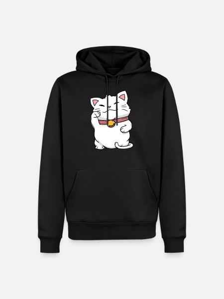 Neko Kawaii Maneki Maneki - Men’s Premium Organic Hoodie - black