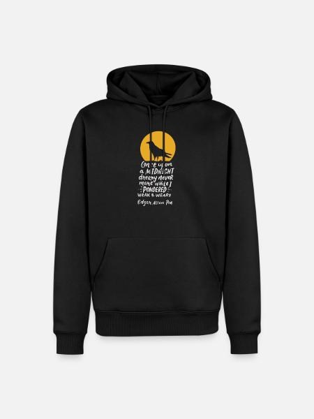 Citation d'Edgar Allan Poe - Herre Premium økologisk hoodie - sort