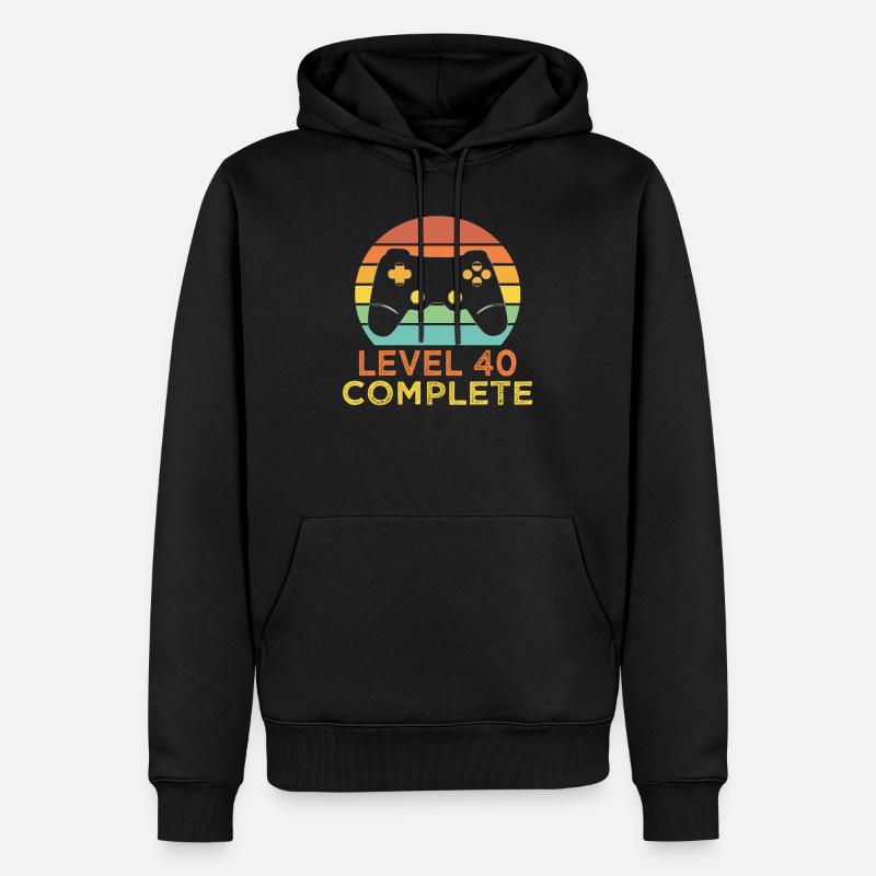 40 ans de joueur - Sweat à capuche Premium bio Homme - noir
