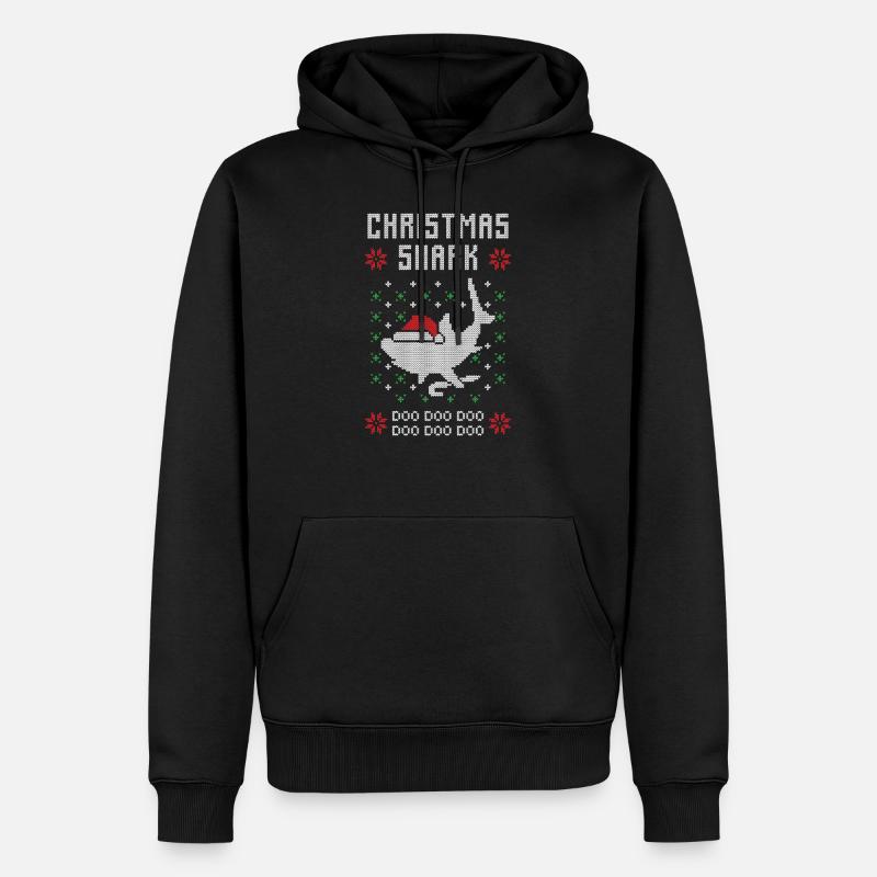 Requin de Noël moche Noël - Sweat à capuche Premium bio Homme - noir