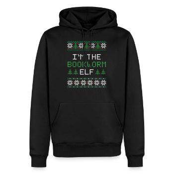Lutin de Noël - Sweat à capuche Premium bio Homme - noir - Devant - Nico (187cm)