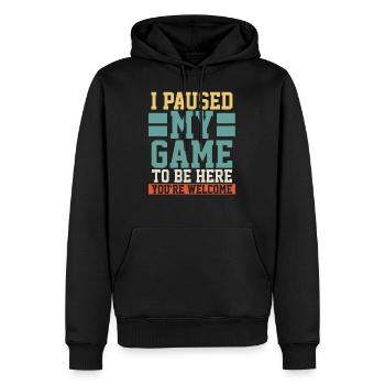 Gaming - Sweat à capuche Premium bio Homme - noir - Devant - Nico (187cm)