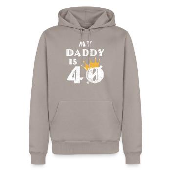 40. Geburtstag Papa - Männer Premium Bio Hoodie - Taupe - Vorne - Nico (187cm)