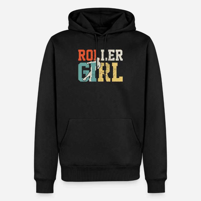 Rollschuhlaufen Mädchen - Männer Premium Bio Hoodie - Schwarz