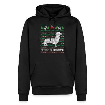 Weihnachts-Dackel - Männer Premium Bio Hoodie - Schwarz - Vorne - Nico (187cm)