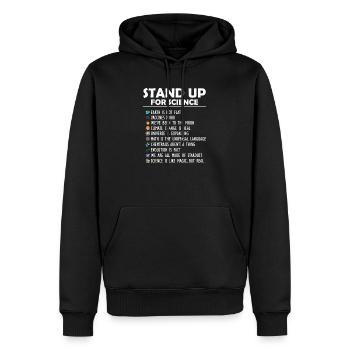 Steh auf für Wissenschaftsmagie, aber echten Erdmond - Männer Premium Bio Hoodie - Schwarz - Vorne - Nico (187cm)