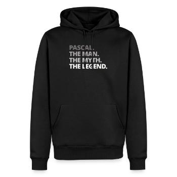 Pascal Name Spruch Geschenk - Männer Premium Bio Hoodie - Schwarz - Vorne - Nico (187cm)