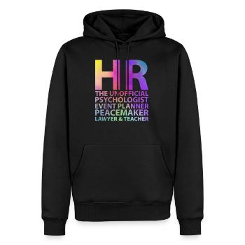 HR The Unofficial Psychologist Event Planner - Men’s Premium Organic Hoodie - black - Front - Nico (187cm)