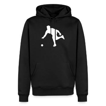 Bocce - Sweat à capuche Premium bio Homme - noir - Devant - Nico (187cm)