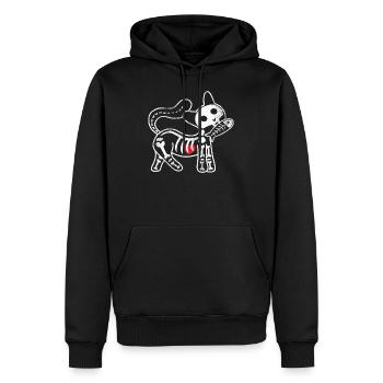 Skeleton cat - Men’s Premium Organic Hoodie - black - Front - Nico (187cm)