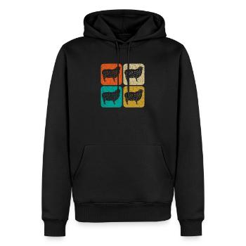 Rectangle de mouton Vintage mouton - cadeau drôle - Sweat à capuche Premium bio Homme - noir - Devant - Nico (187cm)