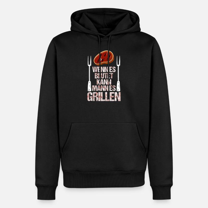 Grillen BBQ - Männer Premium Bio Hoodie - Schwarz