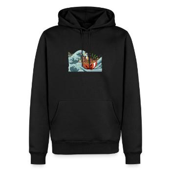 Ramen wave Kanagawa - Men’s Premium Organic Hoodie - black - Front - Nico (187cm)