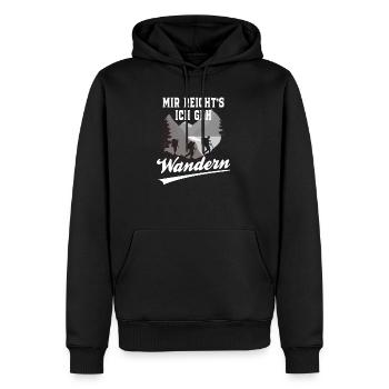 Mir reicht's ich geh Wandern - Männer Premium Bio Hoodie - Schwarz - Vorne - Nico (187cm)