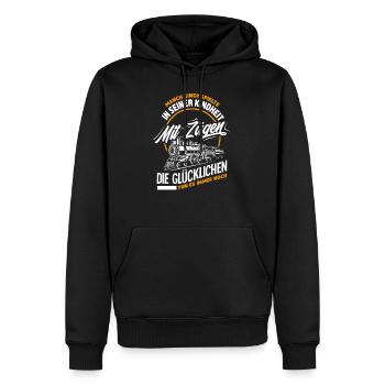 Eisenbahn Beruf - Männer Premium Bio Hoodie - Schwarz - Vorne - Nico (187cm)