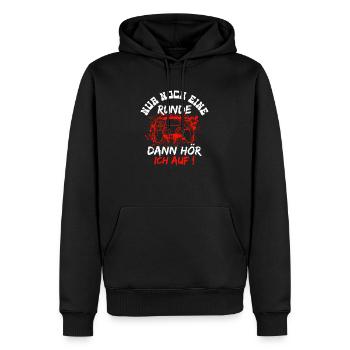 Nur noch eine Runde dann hör ich auf - Männer Premium Bio Hoodie - Schwarz - Vorne - Nico (187cm)