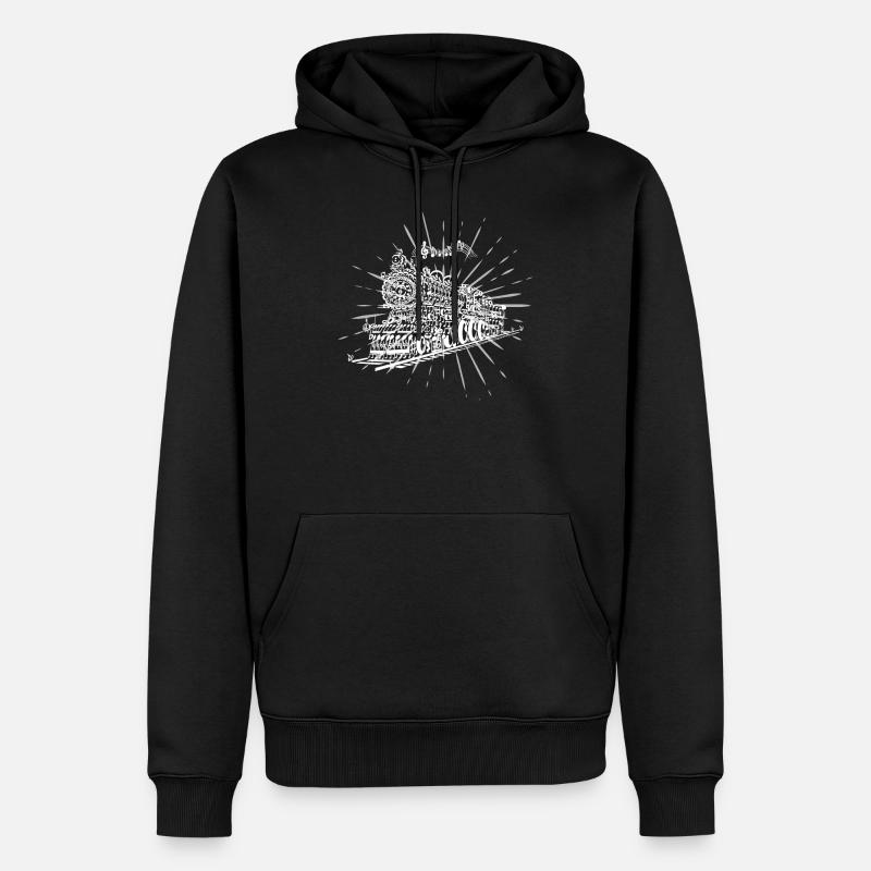 Train de musique - Sweat à capuche Premium bio Homme - noir