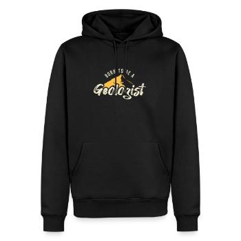 Geboren um ein Geologe zu sein - Männer Premium Bio Hoodie - Schwarz - Vorne - Nico (187cm)