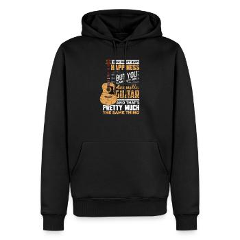 Guitare acoustique guitare - Sweat à capuche Premium bio Homme - noir - Devant - Nico (187cm)